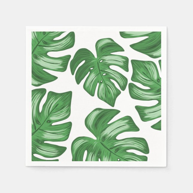 Guardanapo De Papel Split Leaf Philodendron Tropical Paper Napkins (Frente)