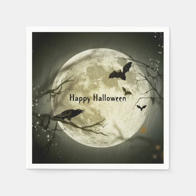 Guardanapo De Papel Spooky Bats Halloween (Frente)