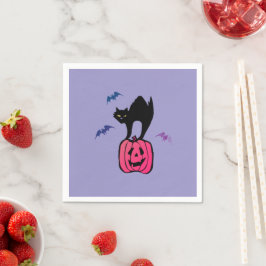 Guardanapo De Papel Spooky Cat Halloween Pumpkin Pop Art
