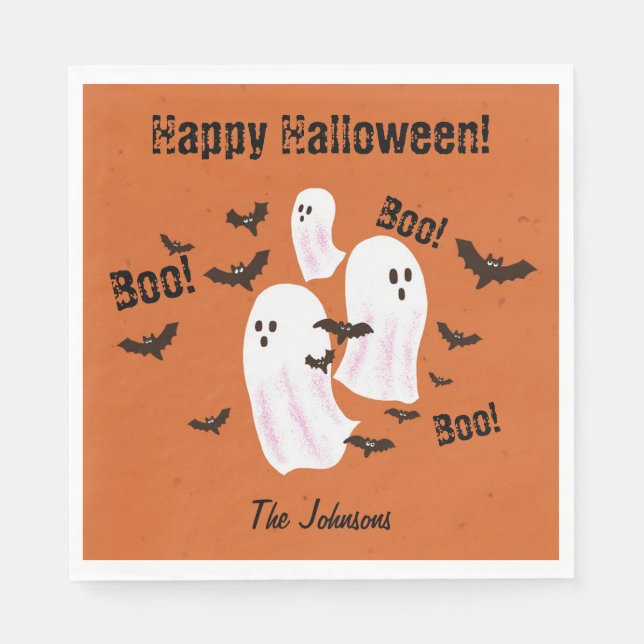 Guardanapo De Papel Spooky Ghost Halloween Paper Party Napkins (Frente)