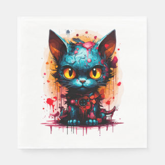 Guardanapo De Papel Spooky Halloween Cat 1