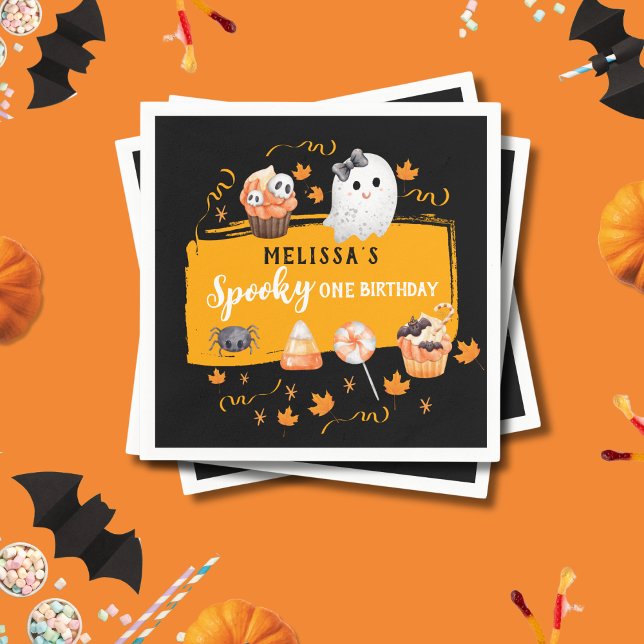 Guardanapo De Papel Spooky One Cute Halloween Birthday Party  (Criador carregado)