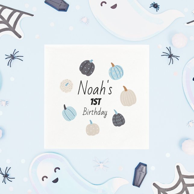 Guardanapo De Papel Spooky One | Halloween BDay Napkins | Abóbora Azul (Criador carregado)