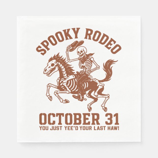 Guardanapo De Papel Spooky Rodeo Halloween 31 de outubro (Frente)