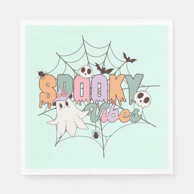 Guardanapo De Papel Spooky Vibes Halloween (Frente)