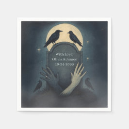 Guardanapo De Papel Spooky Zombie Romance Wedding Napkins