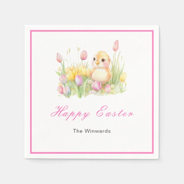 Guardanapo De Papel Spring Chick Easter Brunch (Frente)