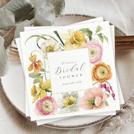 Guardanapo De Papel Spring Garden Bright Floral Bridal Shower 