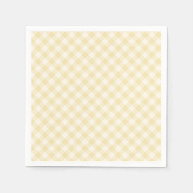Guardanapo De Papel Spring Retro Gingham | Creme de Manteiga (Frente)