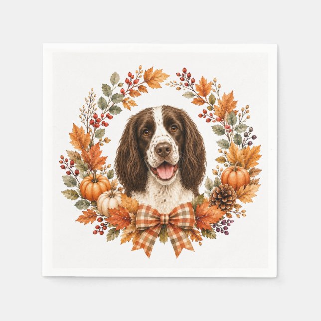 Guardanapo De Papel Springer Spaniel Outono (Frente)