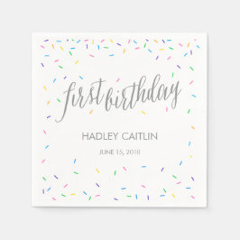 Guardanapo De Papel Sprinkle Confetti primeiro aniversario Napkins