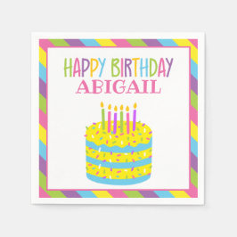 Guardanapo De Papel Sprinkles Birthday Cake Personalizado Napkins
