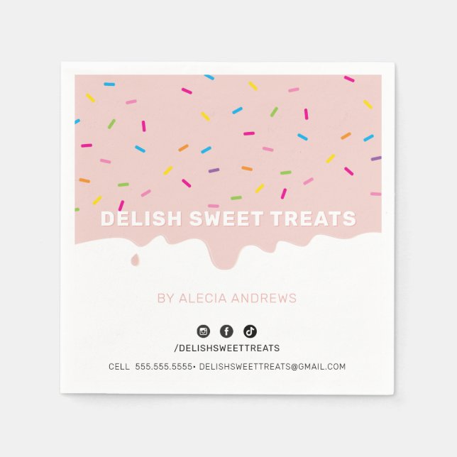 Guardanapo De Papel SPRINKLES glacés bonitos modernos borra (Frente)