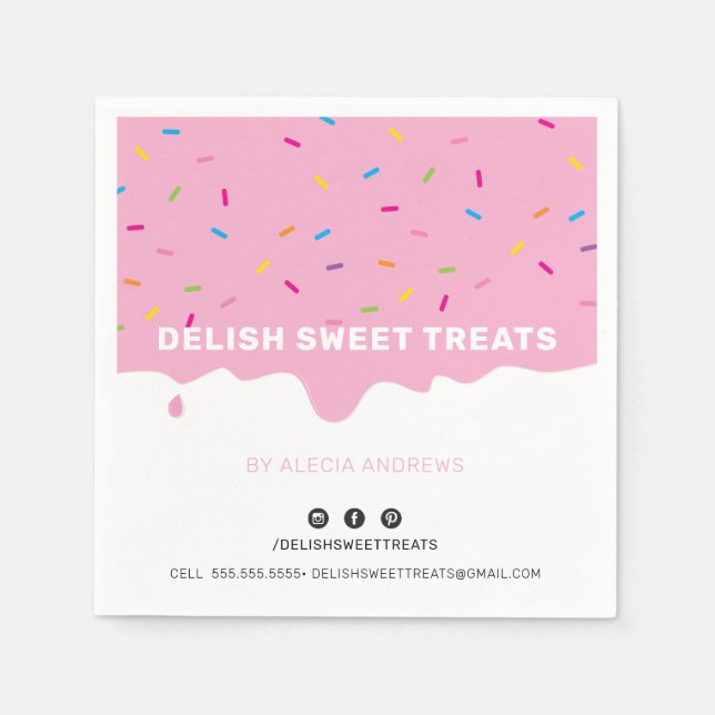 Guardanapo De Papel SPRINKLES moderno gotejamento de glacé agudo borra (Frente)