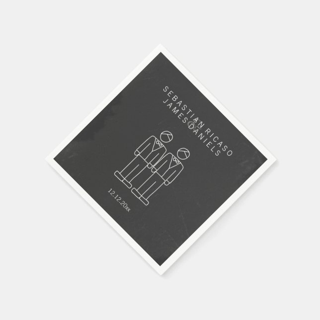 Guardanapo De Papel Sr. e Sr. Doodle Gay Personalizado (Canto)