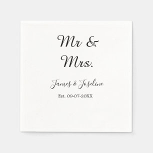 Guardanapo De Papel Sr. e Sra. adicione o nome est. Casal de casamento