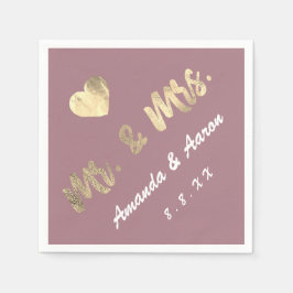 Guardanapo De Papel Sr. e Sra. Black White Names Mauve