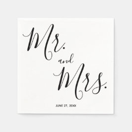 Guardanapo De Papel Sr. e Sra. Simple Script Wedding Napkins