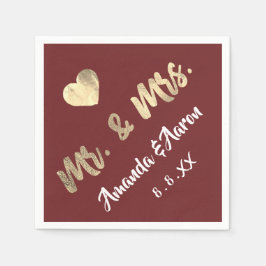 Guardanapo De Papel Sr. e Sra. White Nomes Pretos.