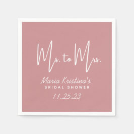 Guardanapo De Papel Sra. Chá de panela Puce Pink Calliografia