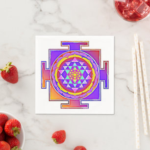Guardanapo De Papel Sri Yantra - Símbolo hinduísmo Design 1