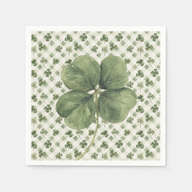 Guardanapo De Papel  St Patrick's Day Four Leaf Clover  (Frente)
