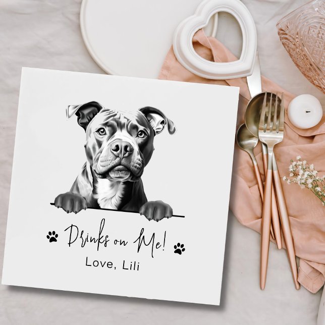 Guardanapo De Papel Staffy Dog - Bebidas Personalizadas (Criador carregado)
