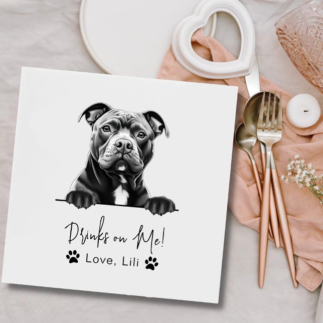 Guardanapo De Papel Staffy Dog - Bebidas Personalizadas (Criador carregado)