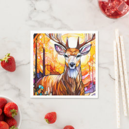 Guardanapo De Papel Stained Glass Deer