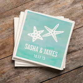Guardanapo De Papel Starfish Aqua Beach Wedding