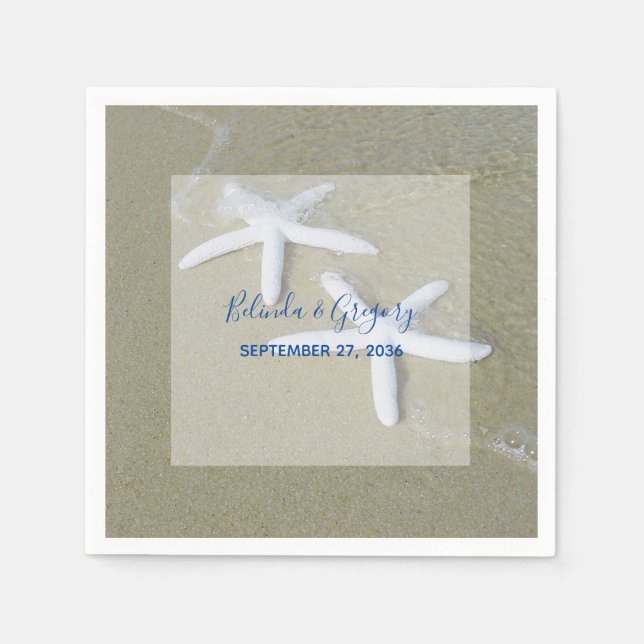 Guardanapo De Papel Starfish Beach Wedding (Frente)