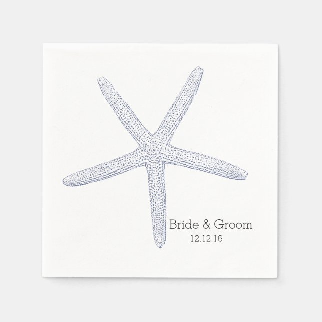 Guardanapo De Papel Starfish Beach Wedding (Frente)