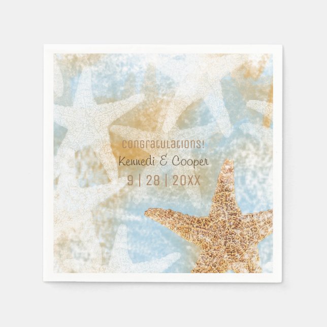 Guardanapo De Papel Starfish Coaster Beach Themed Event Napkin (Frente)