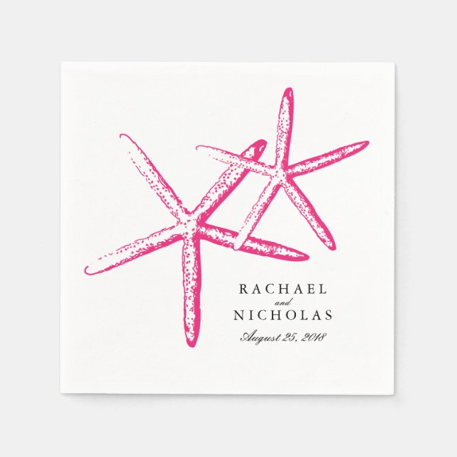 Guardanapo De Papel Starfish magro | Casamento (Frente)