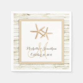 Guardanapo De Papel Starfish Whitewash Wood Beach Wedkin