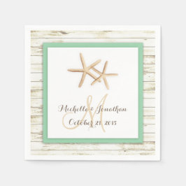 Guardanapo De Papel Starfish Whitewash Wood Beach Wedkin