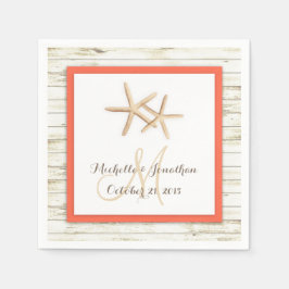 Guardanapo De Papel Starfish Whitewash Wood Beach Wedkin