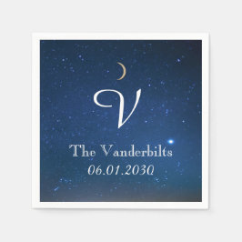 Guardanapo De Papel Starry Night Monograma Wedkin