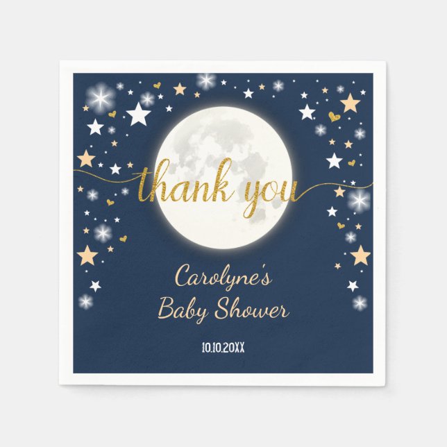Guardanapo De Papel Starry Night Moon & Stars / Galaxy Twinkle Star (Frente)