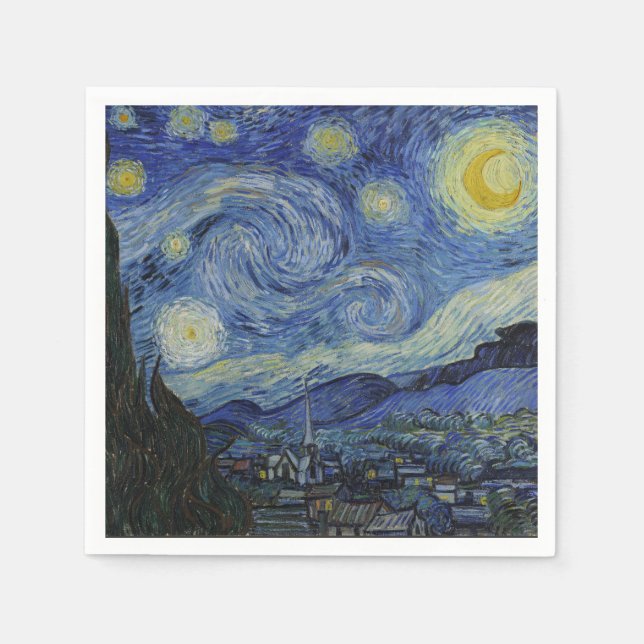 Guardanapo De Papel "Starry Night" por Van Gogh (Frente)