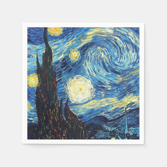 Guardanapo De Papel Starry Night por Van Gogh (Frente)