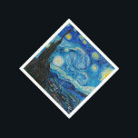 Guardanapo De Papel Starry Night por Vincent van Gogh<br><div class="desc">Starry Night,  famosa pintura de Vincent van Gogh</div>