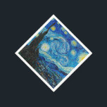 Guardanapo De Papel Starry Night por Vincent van Gogh<br><div class="desc">Starry Night,  famosa pintura de Vincent van Gogh</div>