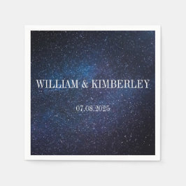 Guardanapo De Papel Starry Night Sky Galaxy Casamento Elegante Napkin