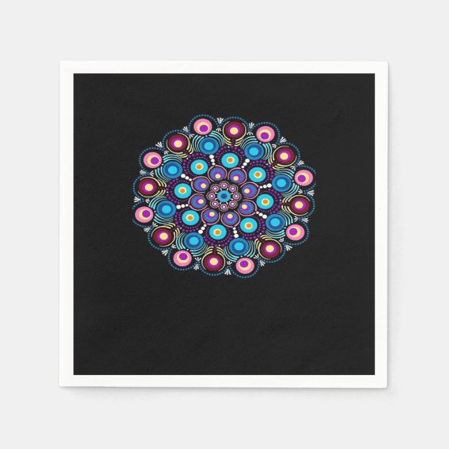 Guardanapo De Papel Starry Night Whimsigoth Dot Mandala (Frente)