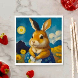Guardanapo De Papel Starry Primavera Bunny Paper Napkin