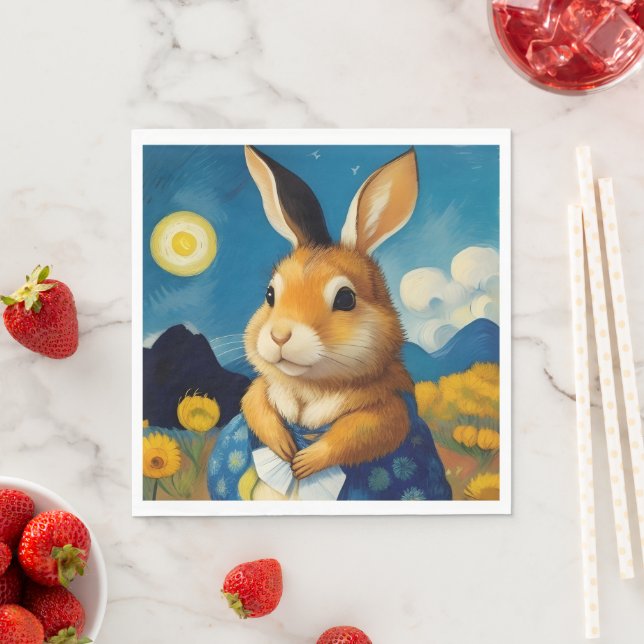 Guardanapo De Papel Starry Primavera Bunny Paper Napkin (Insitu)
