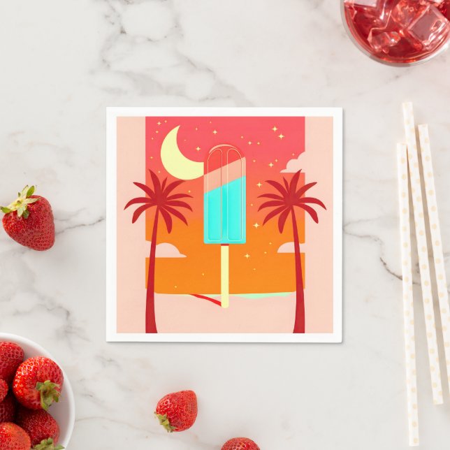 Guardanapo De Papel Starry Summer Palm Ice Oasis (Insitu)