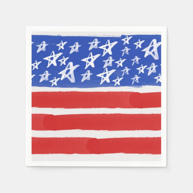 Guardanapo De Papel Stars and Stripes, Patriótico, 4 de julho (Frente)