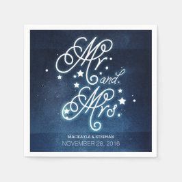 Guardanapo De Papel Stars Marinho Encantado Sr. e Sra. Wedding
